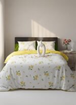 24 – Ethereal White Luxury Bedsheet_BrightYellow